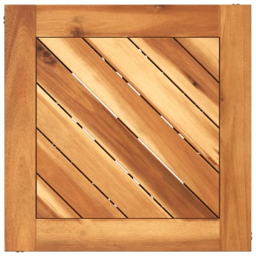 Măsuță cafea bază din sârmă negru 38x38x38 cm lemn masiv acacia - Img 7