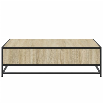 Măsuță cafea stejar sonoma 100x100x30 cm lemn prelucrat/metal - Img 5