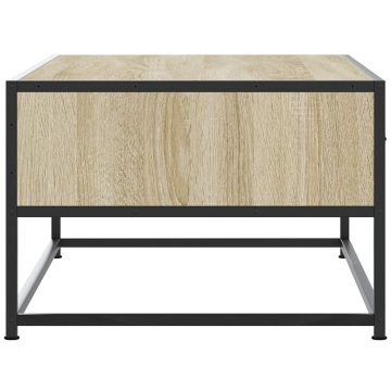 Măsuță cafea stejar sonoma 100x50x35 cm lemn prelucrat și metal - Img 5