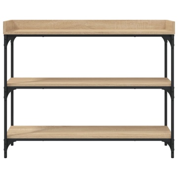 Măsuță consolă cu rafturi, stejar sonoma, 100x30x80 cm - Img 4