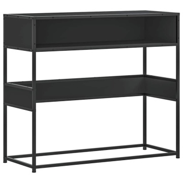 Măsuță consolă, negru, 90x35x80 cm, lemn prelucrat - Img 2