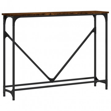 Măsuță consolă, stejar fumuriu, 102x22,5x75 cm, lemn prelucrat - Img 2