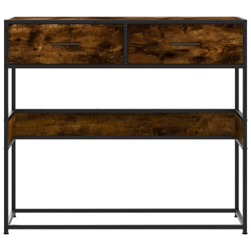 Măsuță consolă, stejar fumuriu, 90x35x80 cm, lemn prelucrat - Img 4