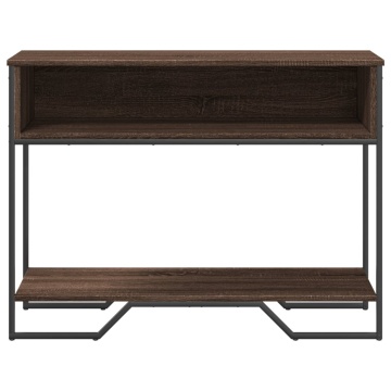 Măsuță consolă, stejar maro, 100x35x74,5 cm, lemn prelucrat - Img 4