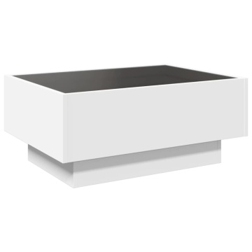 Măsuță de cafea cu LED, alb, 70x50x30 cm, lemn prelucrat - Img 7