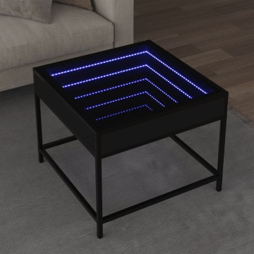 Măsuță de cafea cu LED infinity, negru, 50x50x41 cm - Img 1