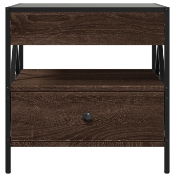 Măsuță de cafea cu LED infinity, stejar maro, 50x50x51 cm - Img 5