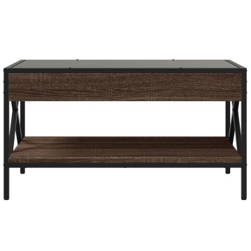 Măsuță de cafea cu LED infinity, stejar maro, 70x50x38 cm - Img 5