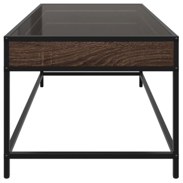 Măsuță de cafea cu LED infinity, stejar maro, 90x50x41cm - Img 6