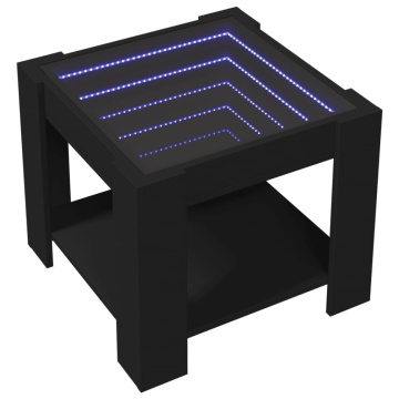 Măsuță de cafea cu LED, negru, 53x53x45 cm, lemn prelucrat - Img 3