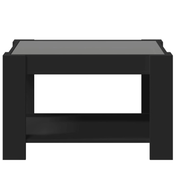 Măsuță de cafea cu LED, negru, 73x53x45 cm, lemn prelucrat - Img 5