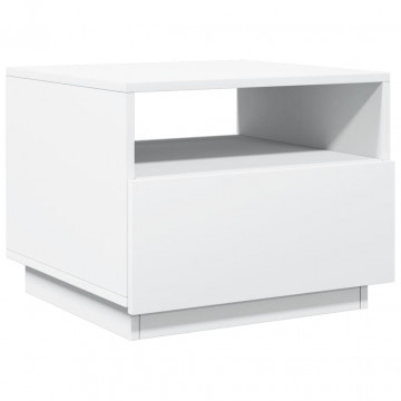 Măsuță de cafea cu lumini LED, alb, 50x49x40 cm - Img 3