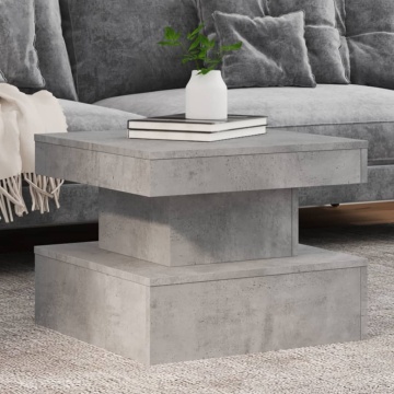 Măsuță de cafea cu lumini LED, gri beton, 50x50x40 cm - Img 1