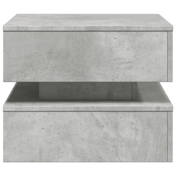 Măsuță de cafea cu lumini LED, gri beton, 50x50x40 cm - Img 7