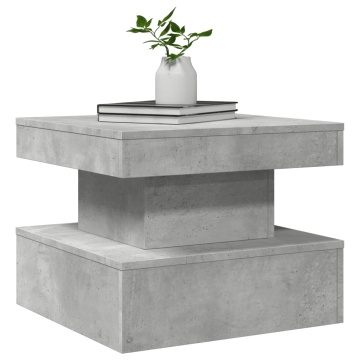 Măsuță de cafea cu lumini LED, gri beton, 50x50x40 cm - Img 5