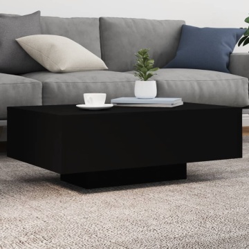 Măsuță de cafea cu lumini LED, negru, 85x55x31 cm - Img 1