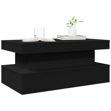 Măsuță de cafea cu lumini LED, negru, 90x50x40 cm - Img 5