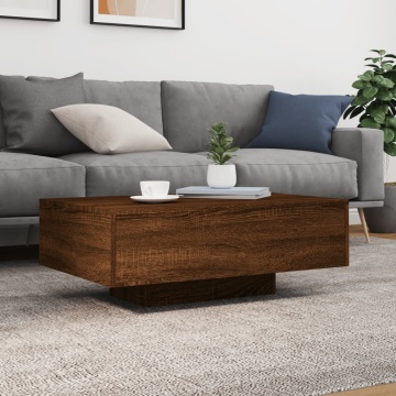 Măsuță de cafea cu lumini LED, stejar maro, 85x55x31 cm - Img 4