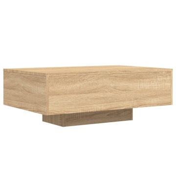 Măsuță de cafea cu lumini LED, stejar sonoma, 85x55x31 cm - Img 3