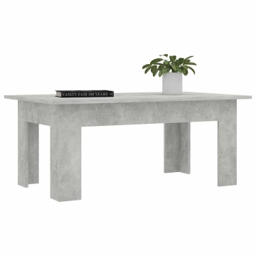 Măsuță de cafea, gri beton, 100x60x42 cm, lemn prelucrat - Img 3
