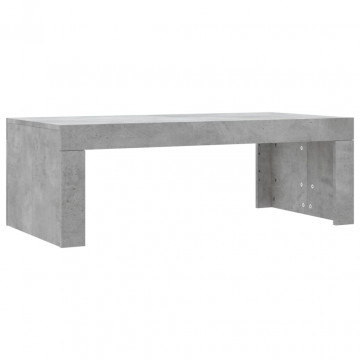 Măsuță de cafea, gri beton, 102x50x36 cm, lemn prelucrat - Img 2