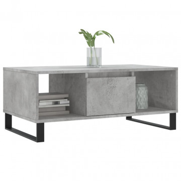 Măsuță de cafea, gri beton, 90x50x36,5 cm, lemn compozit - Img 3