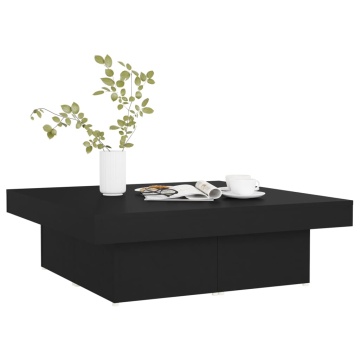 Măsuță de cafea, negru, 90x90x28 cm, lemn prelucrat - Img 3