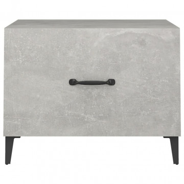 Măsuță de cafea picioare metalice 2 buc. gri beton 50x50x40 cm - Img 6