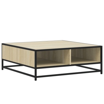 Măsuță de cafea stejar sonoma 80x80x30 cm lemn prelucrat/metal - Img 6