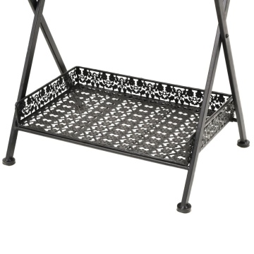 Măsuță de ceai pliabilă stil vintage negru 58x35x72 cm metal - Img 6