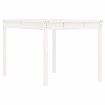 Măsuță de grădină, alb, 121x82,5x76 cm, lemn masiv de pin - Img 2