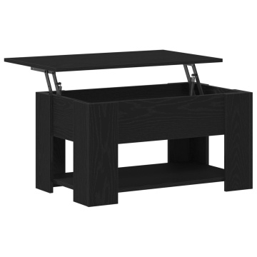 Mesă de cafea din stejar negru 79x49x41 cm din lemn stratificat - Img 4