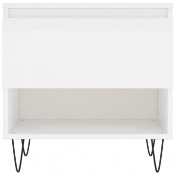 Mese de cafea 2 buc. alb extralucios 50x46x50 cm lemn compozit - Img 5