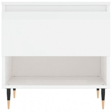 Mese de cafea 2 buc. alb extralucios 50x46x50 cm lemn compozit - Img 5