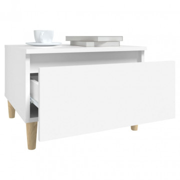 Mese laterale, 2 buc., alb, 50x46x35 cm, lemn compozit - Img 5