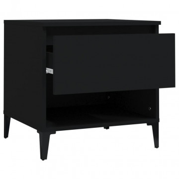 Mese laterale, 2 buc., negru, 50x46x50 cm, lemn compozit - Img 7