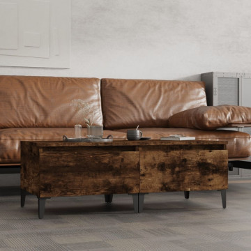 Mese laterale 2 buc. stejar fumuriu 50x46x35 cm lemn prelucrat - Img 1