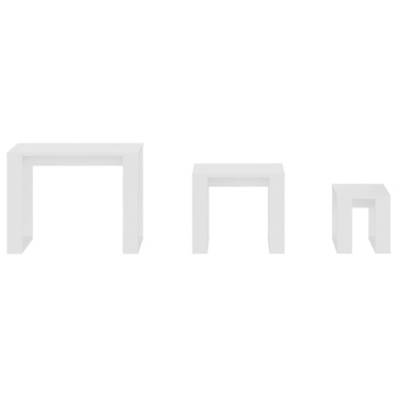 Mese suprapuse, 3 buc., alb, lemn compozit - Img 7