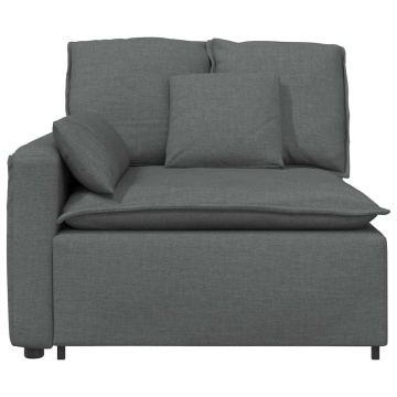 Modul modular capăt pentru cotieră canapea cu perne gri închis - Img 3