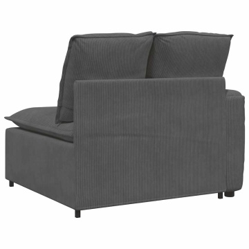 Modul modular capăt pentru cotieră canapea cu perne gri închis - Img 8