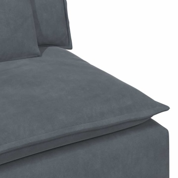 Modul modular capăt pentru cotieră canapea cu perne gri închis - Img 6
