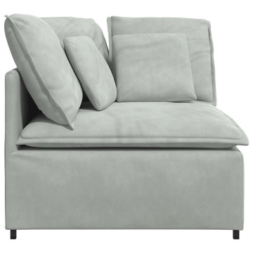 Modul modular de colț pentru canapea cu perne gri deschis 100cm - Img 4