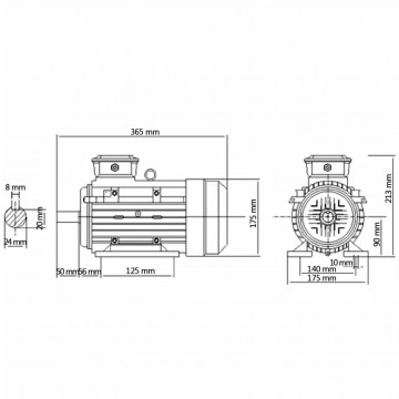 Motor electric trifazic aluminiu 2,2kW/3CP 2 poli 2840 RPM - Img 6