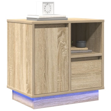 Noptieră cu LED Stejar Sonoma 50x34,5x50 cm - Img 3