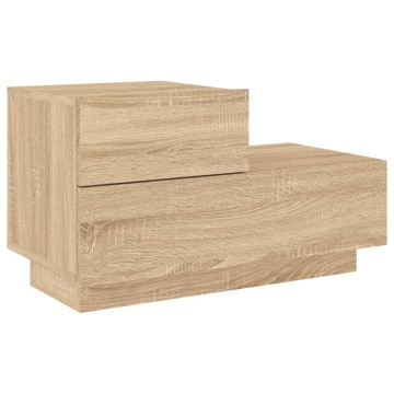 Noptieră cu lumini LED, stejar sonoma, 70x36x40,5 cm - Img 8