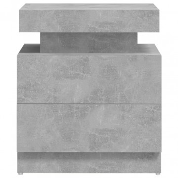 Noptieră, gri beton, 45x35x52 cm, lemn prelucrat - Img 4