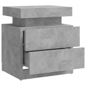 Noptieră, gri beton, 45x35x52 cm, lemn prelucrat - Img 5