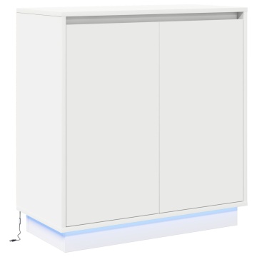 Noptieră LED albă - 71x34.5x75 cm, fabricată din lemn prelucrat - Img 2