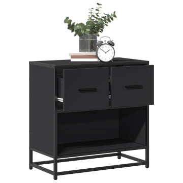 Noptiera neagra 60x31x60 cm lemn prelucrat si metal - Img 1