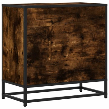 Noptiera stejar afumat 60x31x60 cm lemn prelucrat si metal - Img 6